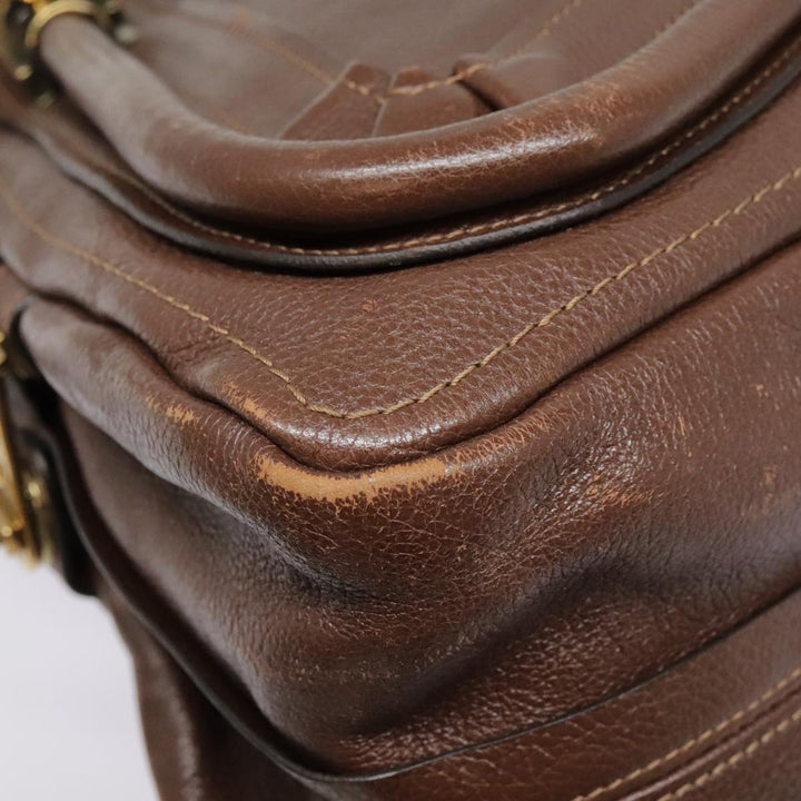 Chloe Paraty Hand Bag Leather 2way Brown Gold tb1210