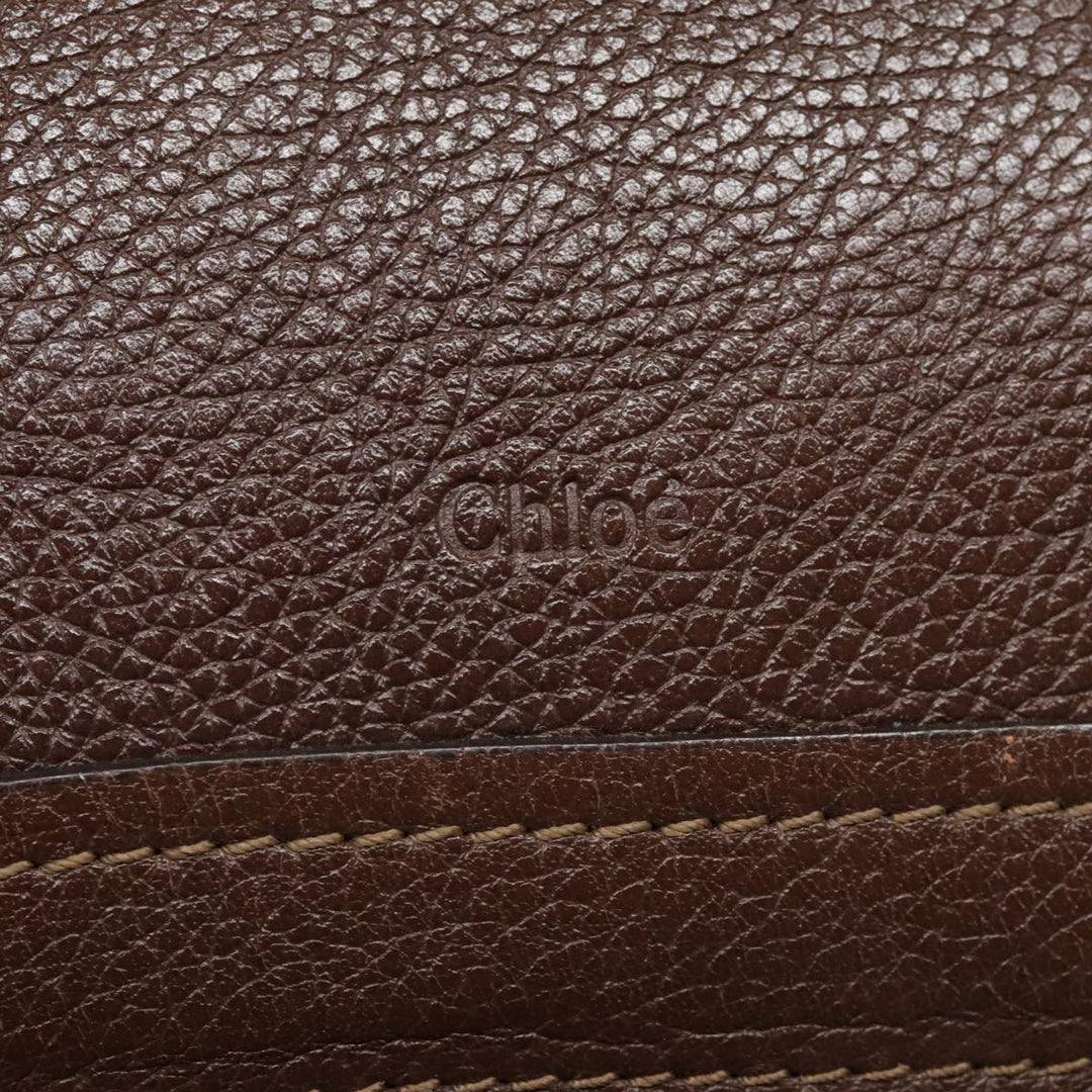 Chloe Paraty Hand Bag Leather 2way Brown Gold tb1210