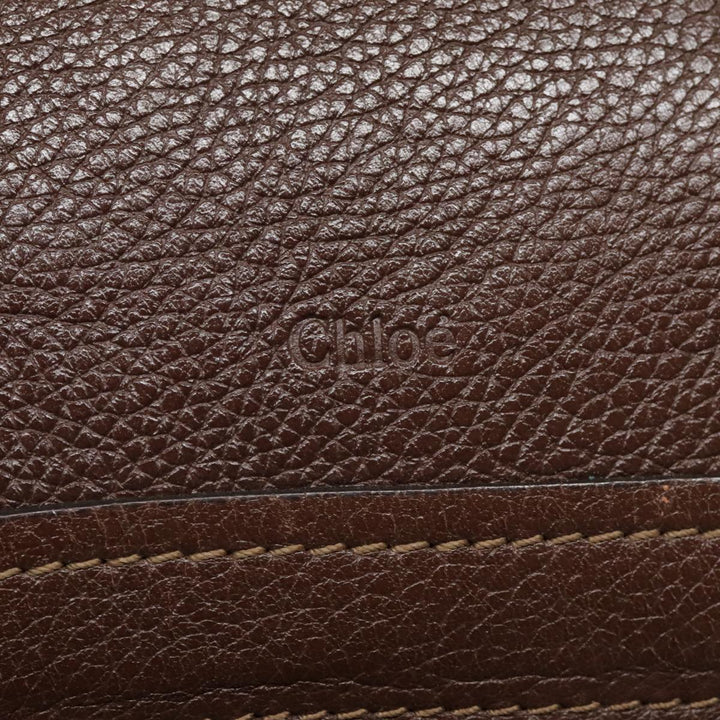 Chloe Paraty Hand Bag Leather 2way Brown Gold tb1210