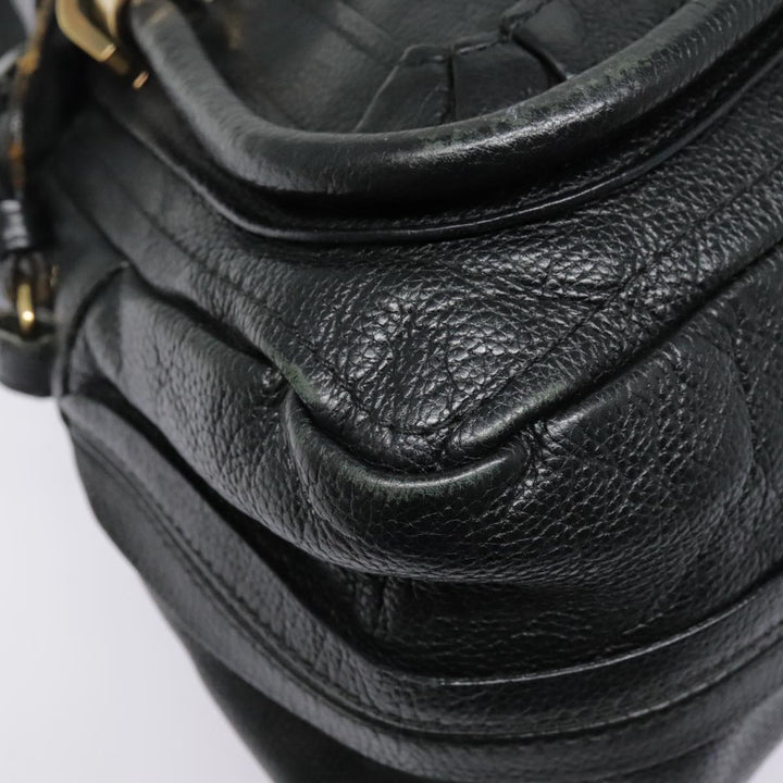 Chloe Paraty Hand Bag Leather 2way Black Gold tb1211