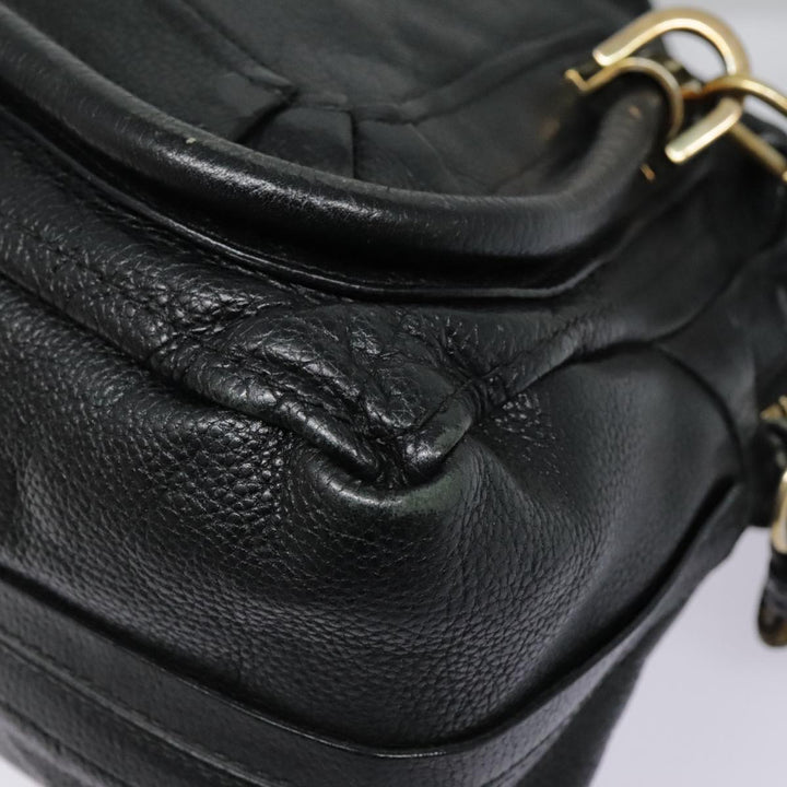 Chloe Paraty Hand Bag Leather 2way Black Gold tb1211