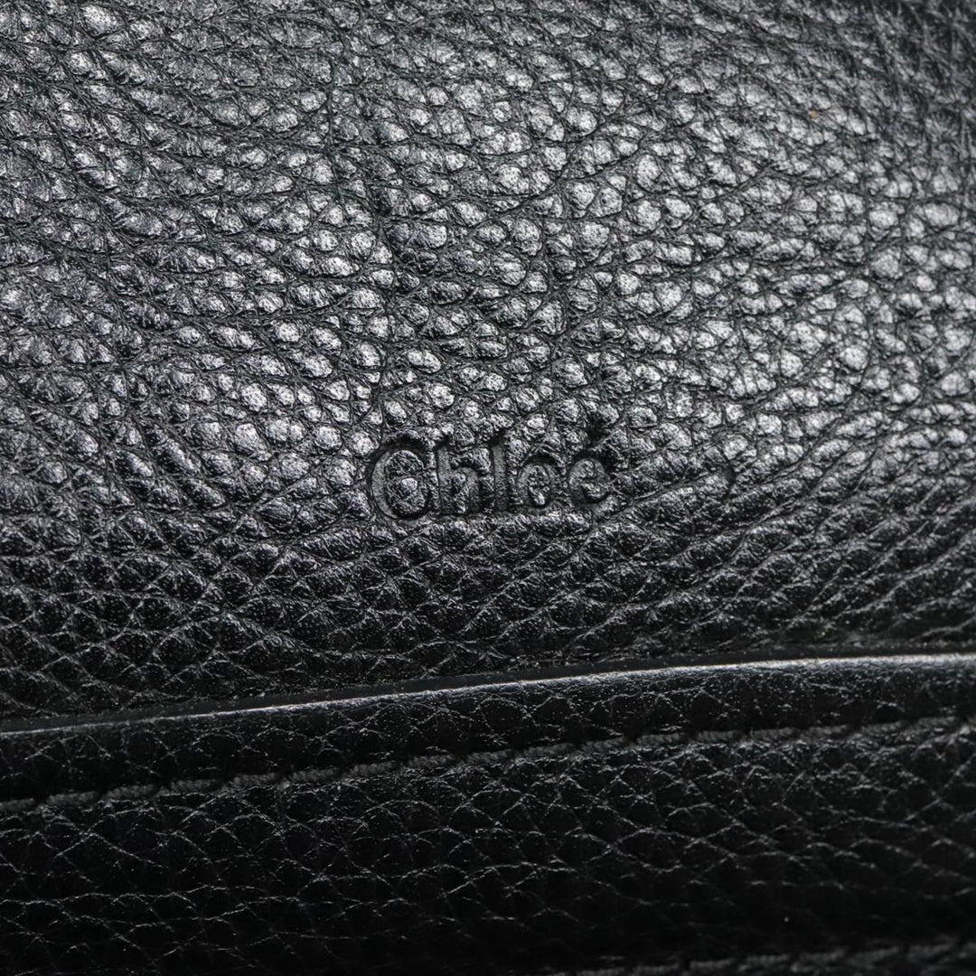 Chloe Paraty Hand Bag Leather 2way Black Gold tb1211