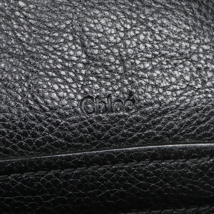 Chloe Paraty Hand Bag Leather 2way Black Gold tb1211