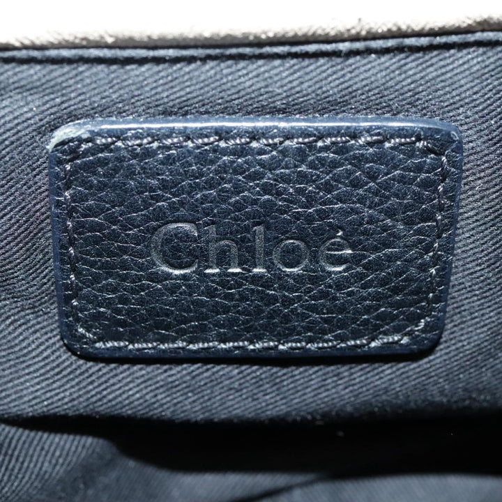Chloe Paraty Hand Bag Leather 2way Black Gold tb1211