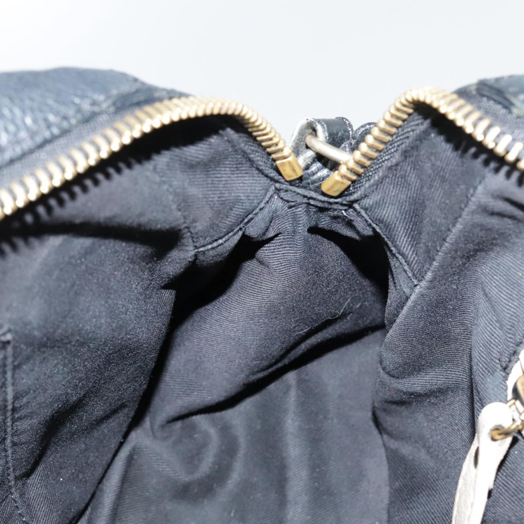 Chloe Paraty Hand Bag Leather 2way Black Gold tb1211