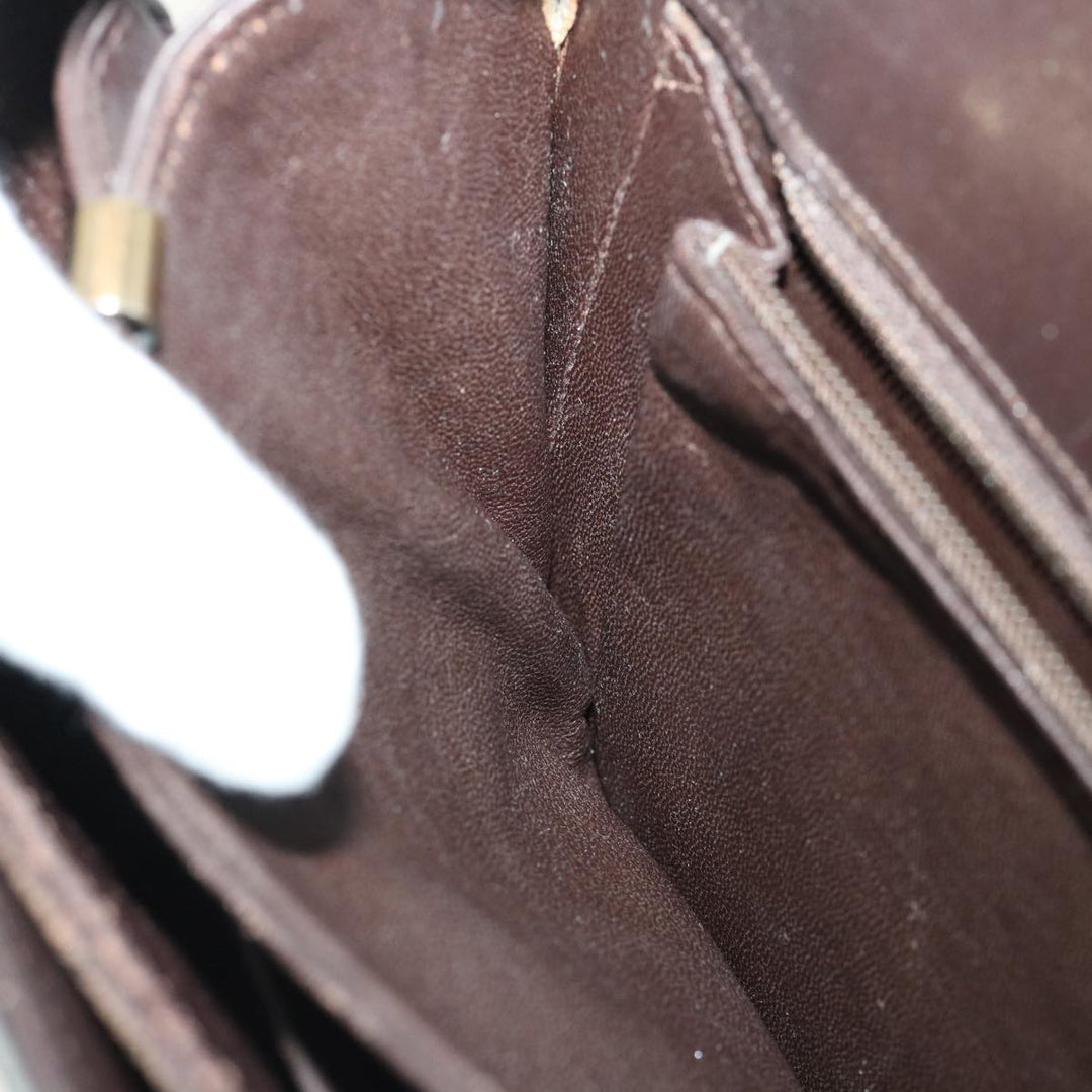 Celine C Macadam Canvas Gold Horse Carriage Shoulder Bag Brown  tb272