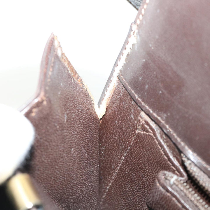 Celine C Macadam Canvas Gold Horse Carriage Shoulder Bag Brown  tb272