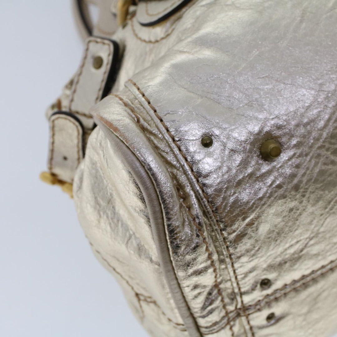 Chloe Paddington Hand Bag Leather Gold Tone tb711