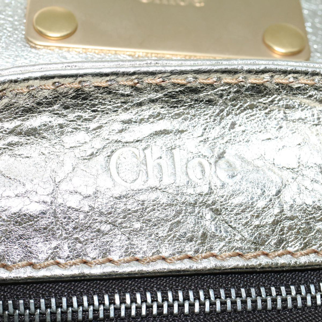 Chloe Paddington Hand Bag Leather Gold Tone tb711