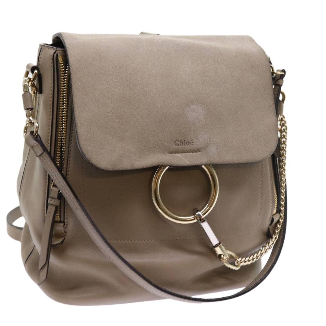 Chloe Fay Shoulder Bag Leather 2way Gray tb882