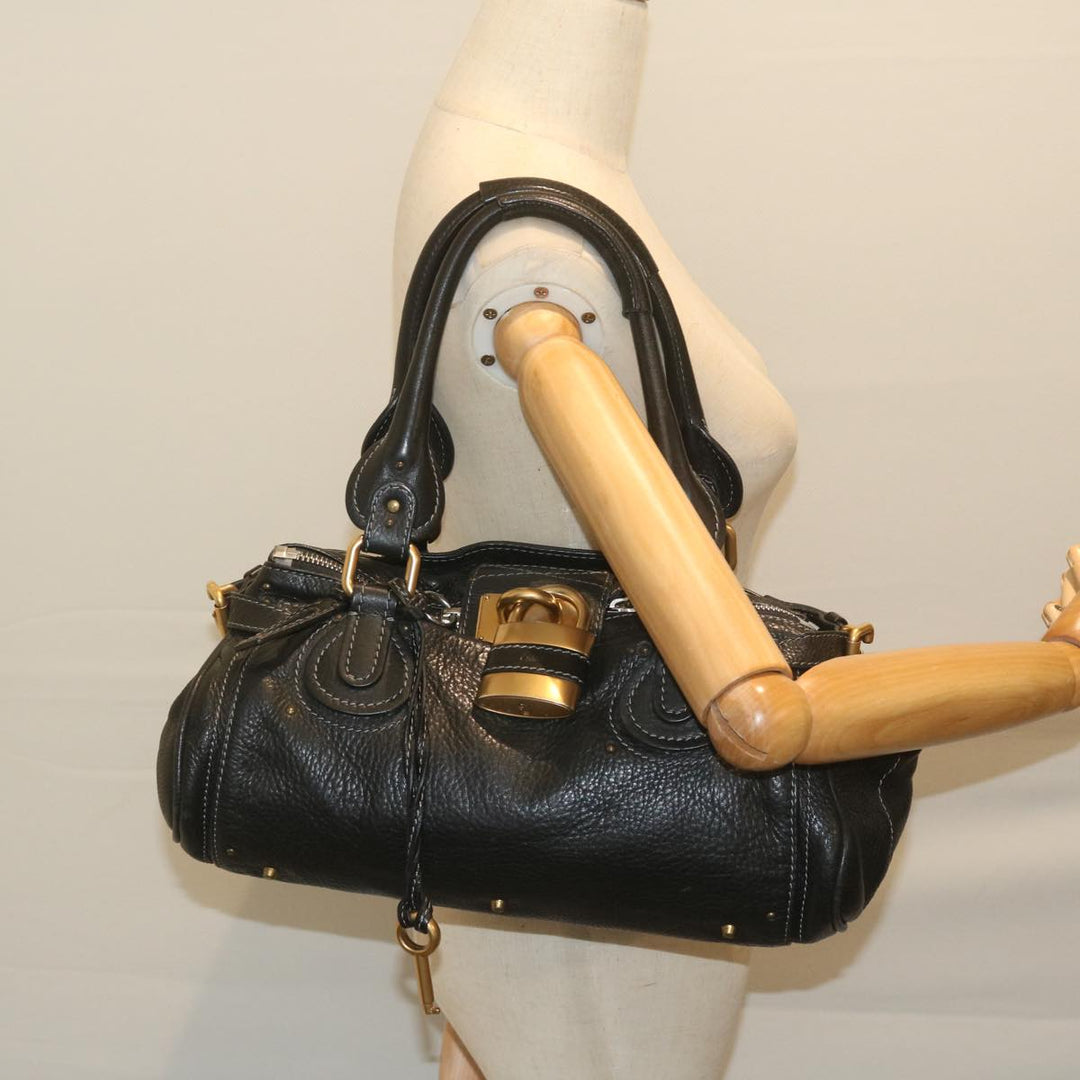 Chloe Paddington Shoulder Bag Leather Black tb918