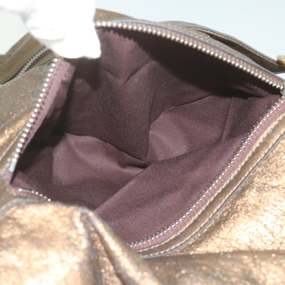 Chloe Eclipse Tote Bag Leather Gold Tone tb992