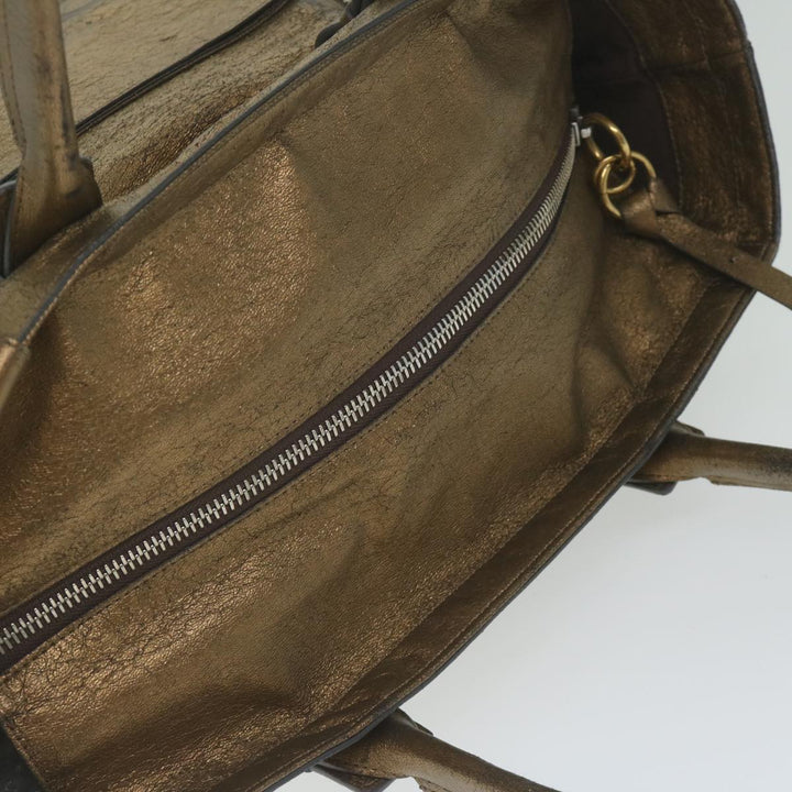 Chloe Eclipse Tote Bag Leather Gold Tone tb992