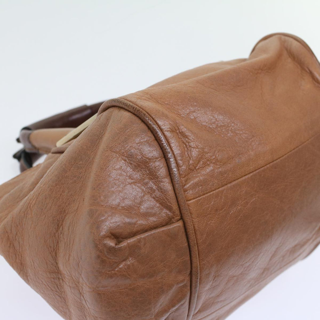 Chloe Etel Hand Bag Leather 2way Brown 03-12-50-65 th4017