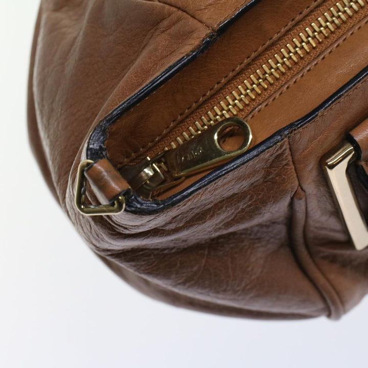 Chloe Etel Hand Bag Leather 2way Brown 03-12-50-65 th4017