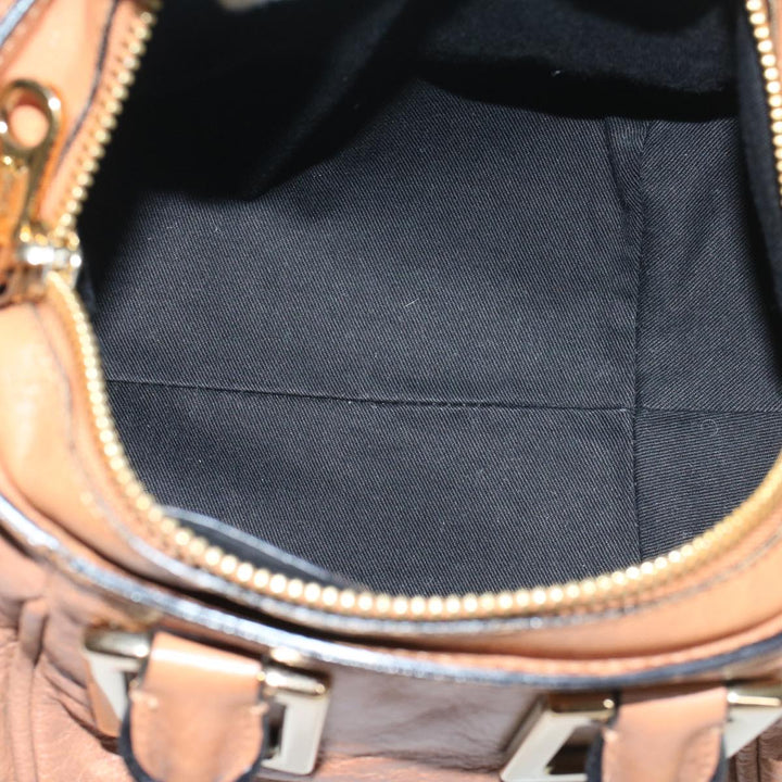 Chloe Etel Hand Bag Leather 2way Brown 03-12-50-65 th4017