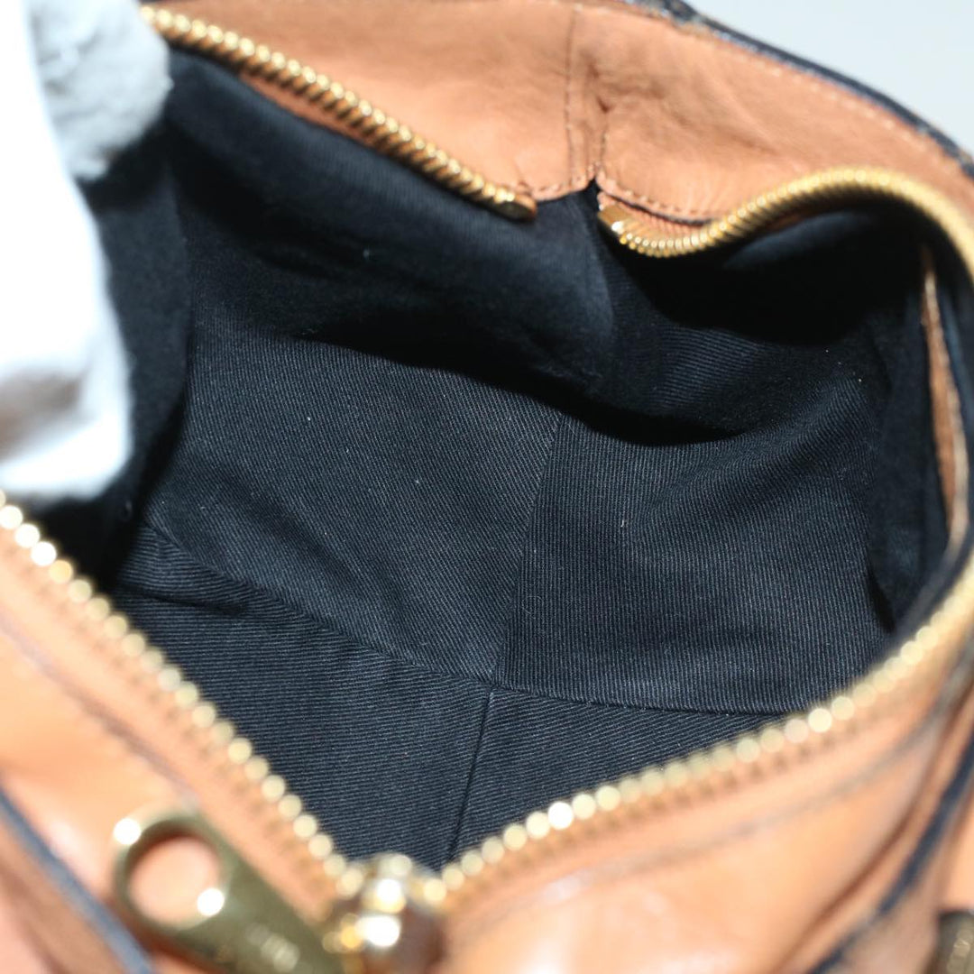Chloe Etel Hand Bag Leather 2way Brown 03-12-50-65 th4017