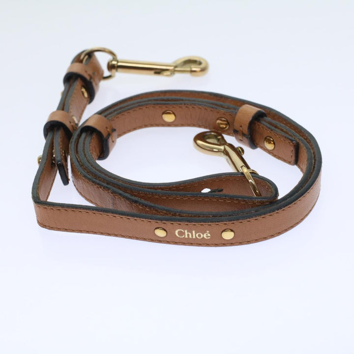 Chloe Etel Hand Bag Leather 2way Brown 03-12-50-65 th4017