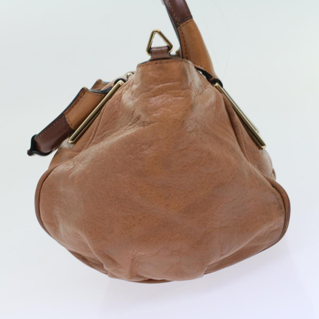 Chloe Etel Hand Bag Leather 2way Brown 03-12-50-65 th4017