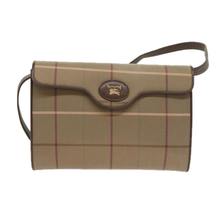 BURBERRYSs Nova Check Shoulder Bag Canvas Beige Auth th4069