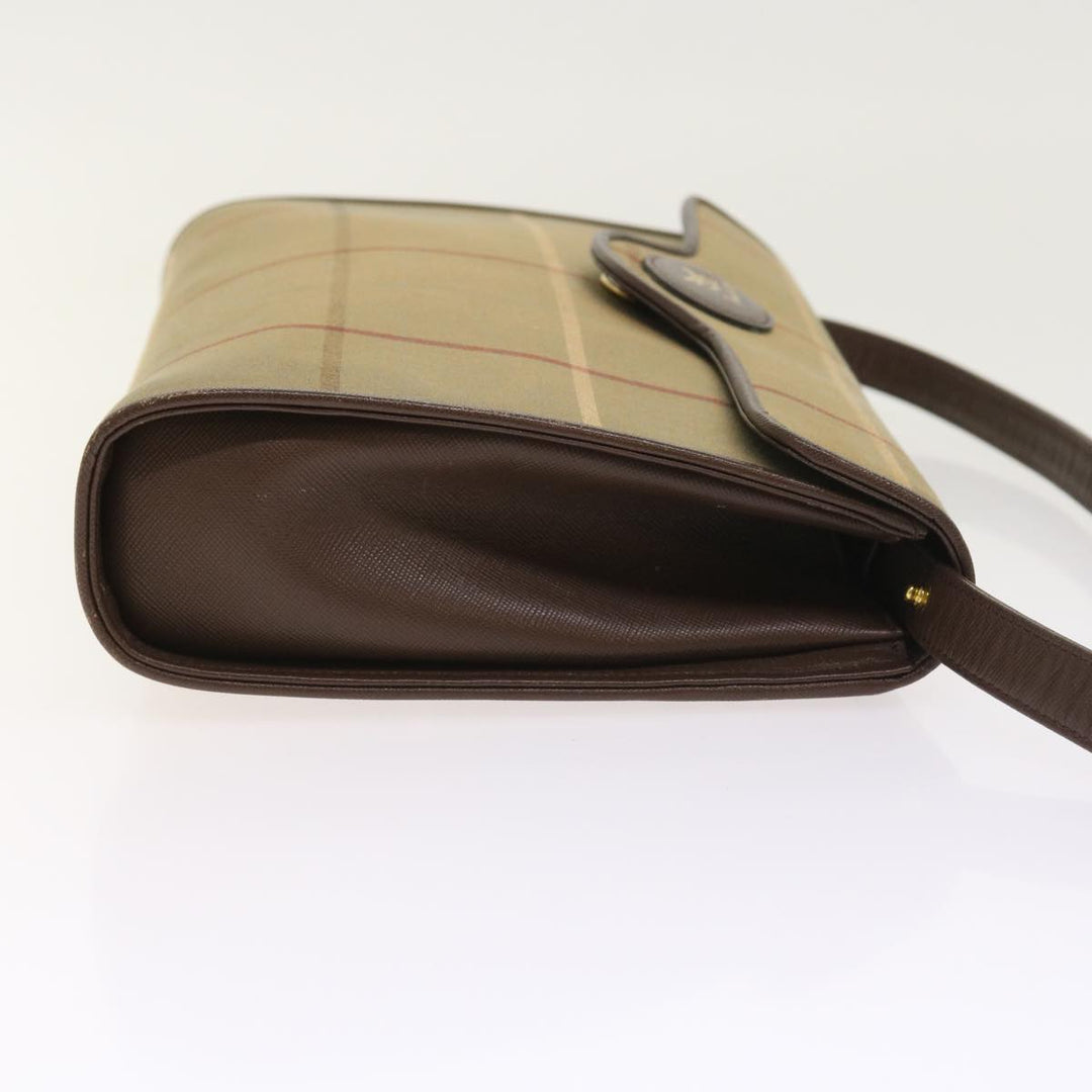 BURBERRYSs Nova Check Shoulder Bag Canvas Beige Auth th4069