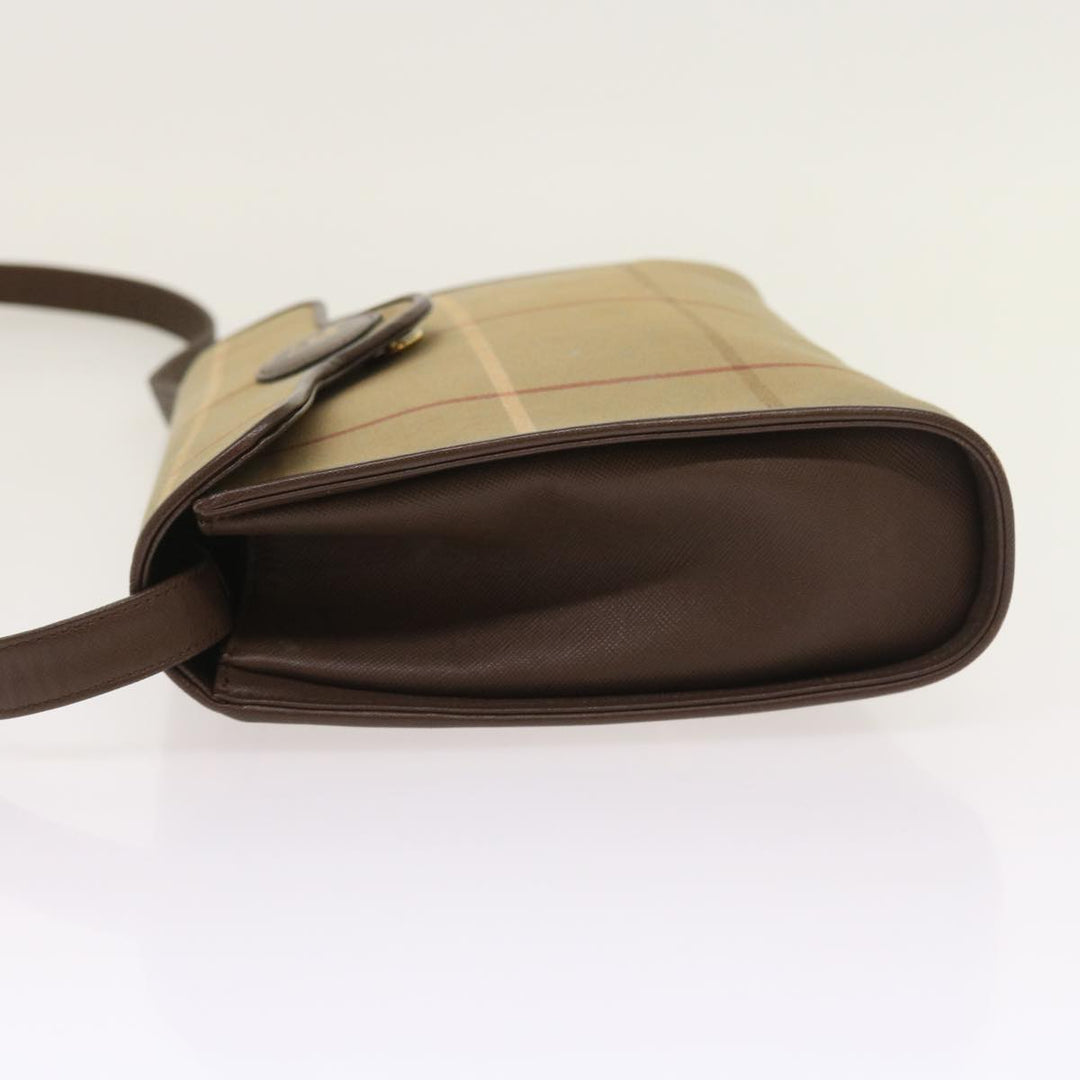 BURBERRYSs Nova Check Shoulder Bag Canvas Beige Auth th4069