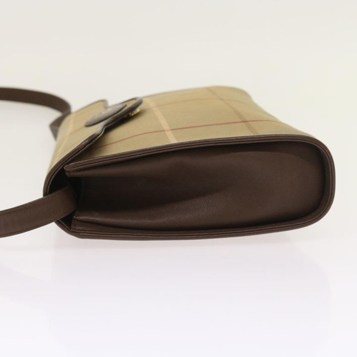 BURBERRYSs Nova Check Shoulder Bag Canvas Beige Auth th4069