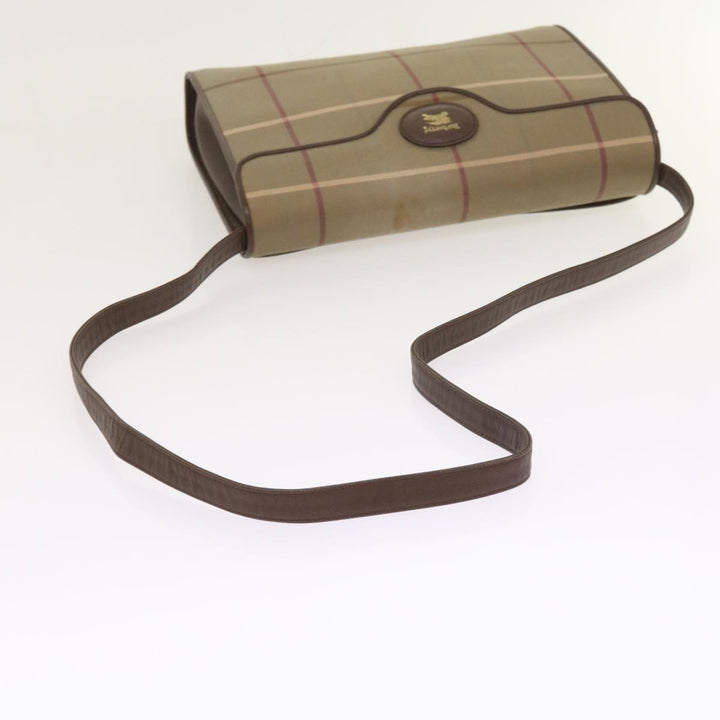BURBERRYSs Nova Check Shoulder Bag Canvas Beige Auth th4069