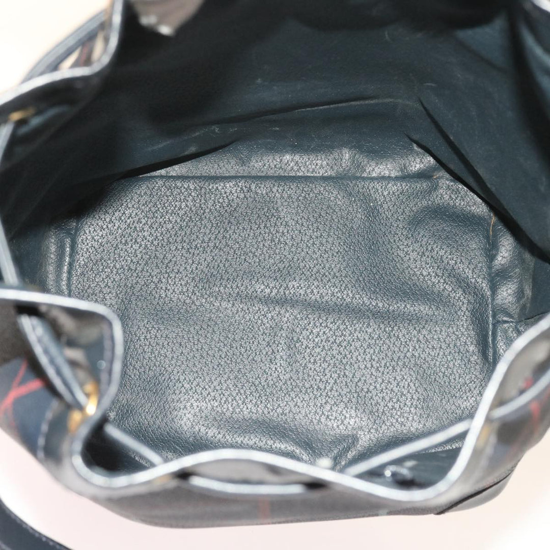 BURBERRYSs Nova Check Shoulder Bag PVC Leather Navy Auth th4082