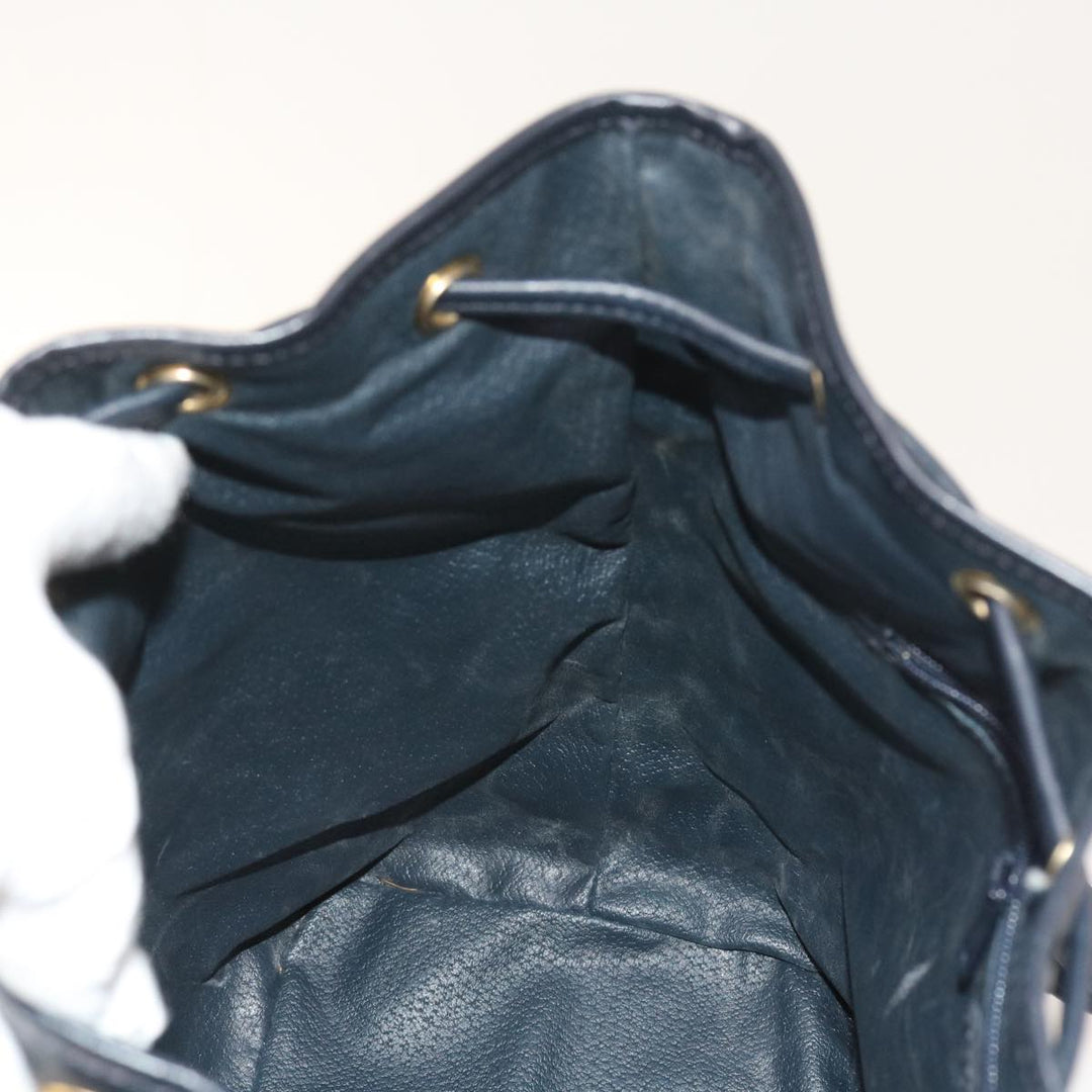 BURBERRYSs Nova Check Shoulder Bag PVC Leather Navy Auth th4082