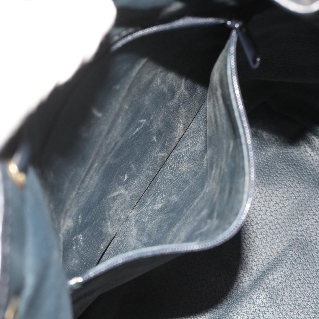 BURBERRYSs Nova Check Shoulder Bag PVC Leather Navy Auth th4082