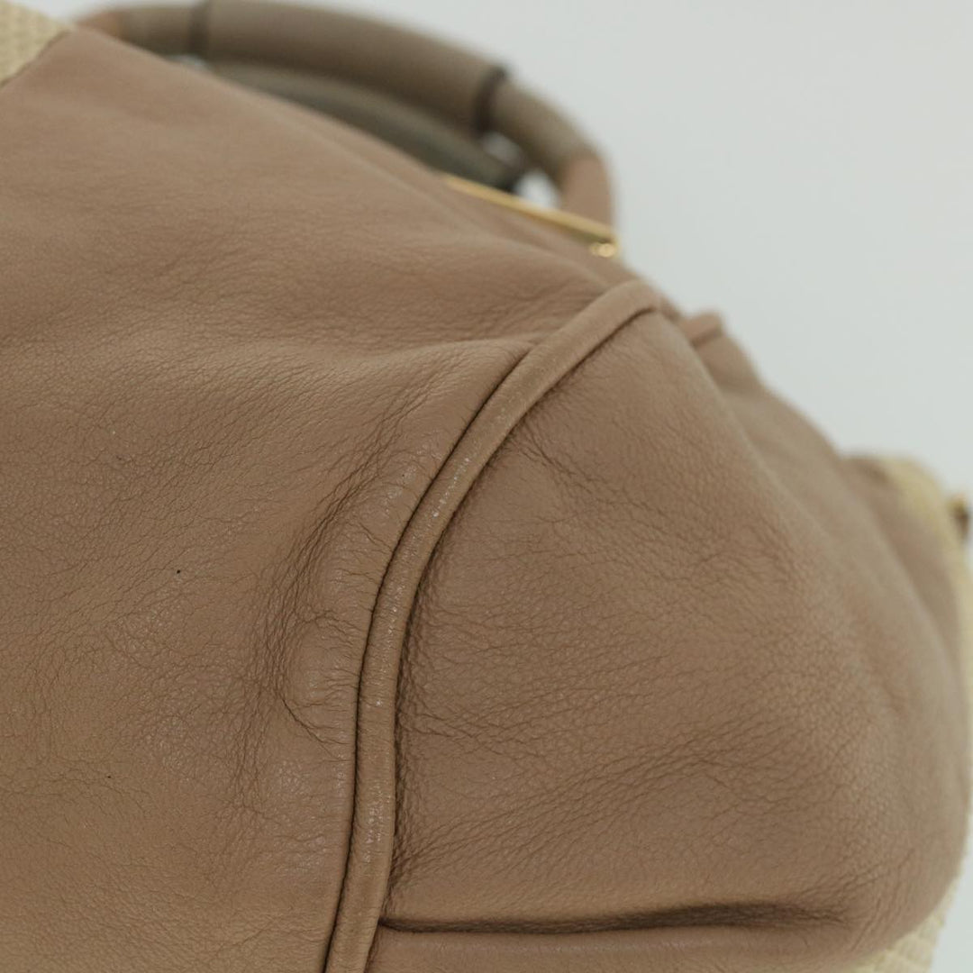 Chloe Etel Hand Bag Leather 2way Beige th4098