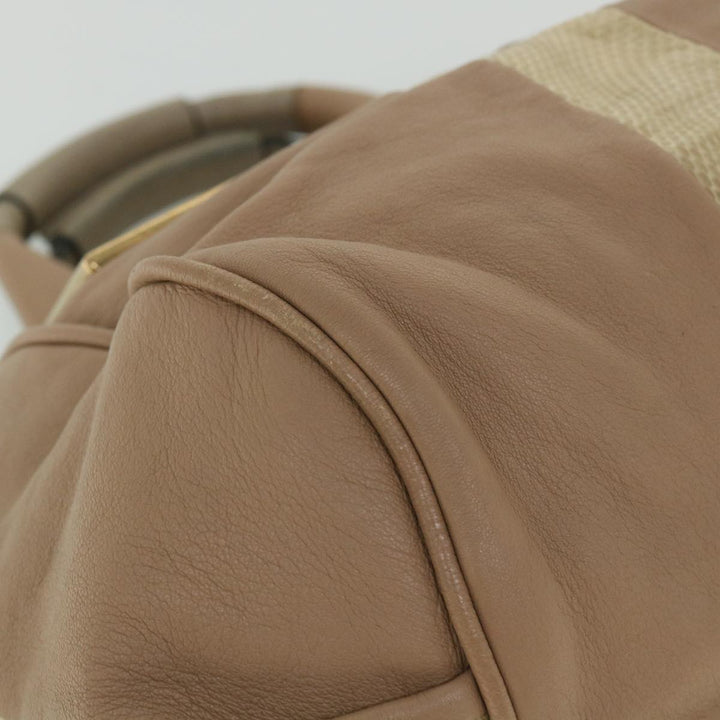 Chloe Etel Hand Bag Leather 2way Beige th4098