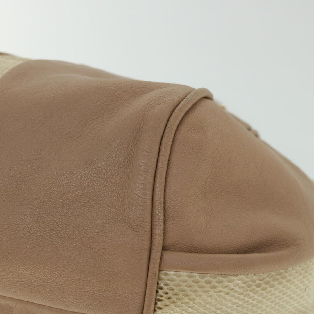 Chloe Etel Hand Bag Leather 2way Beige th4098