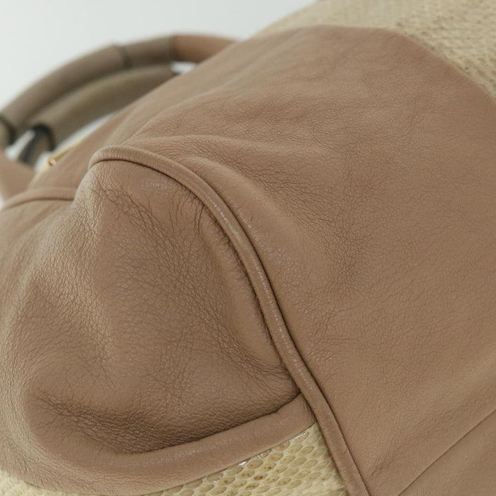 Chloe Etel Hand Bag Leather 2way Beige th4098