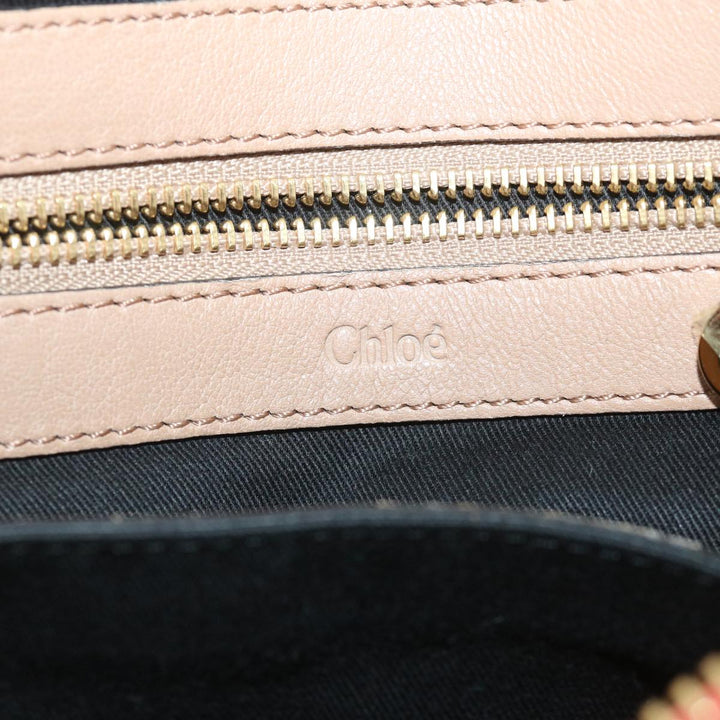 Chloe Etel Hand Bag Leather 2way Beige th4098
