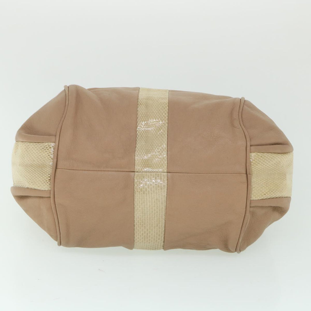 Chloe Etel Hand Bag Leather 2way Beige th4098