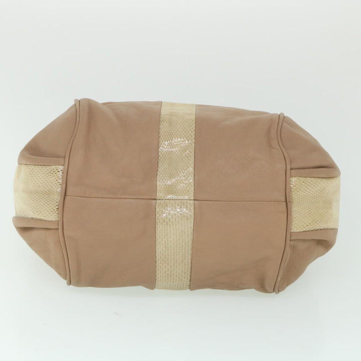 Chloe Etel Hand Bag Leather 2way Beige th4098