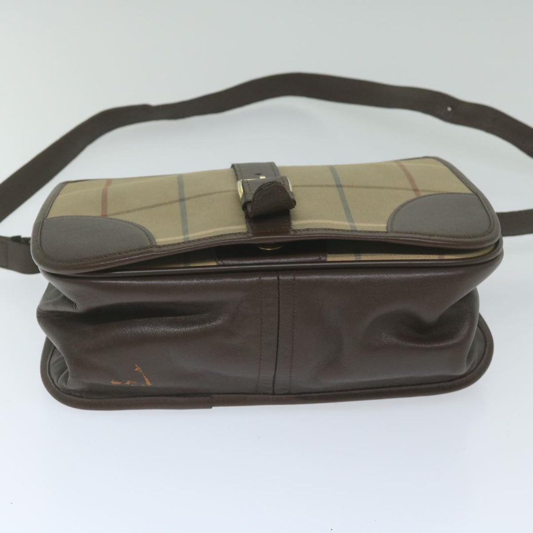 BurberrySs Nova Check Shoulder Bag Canvas Brown Auth th4326