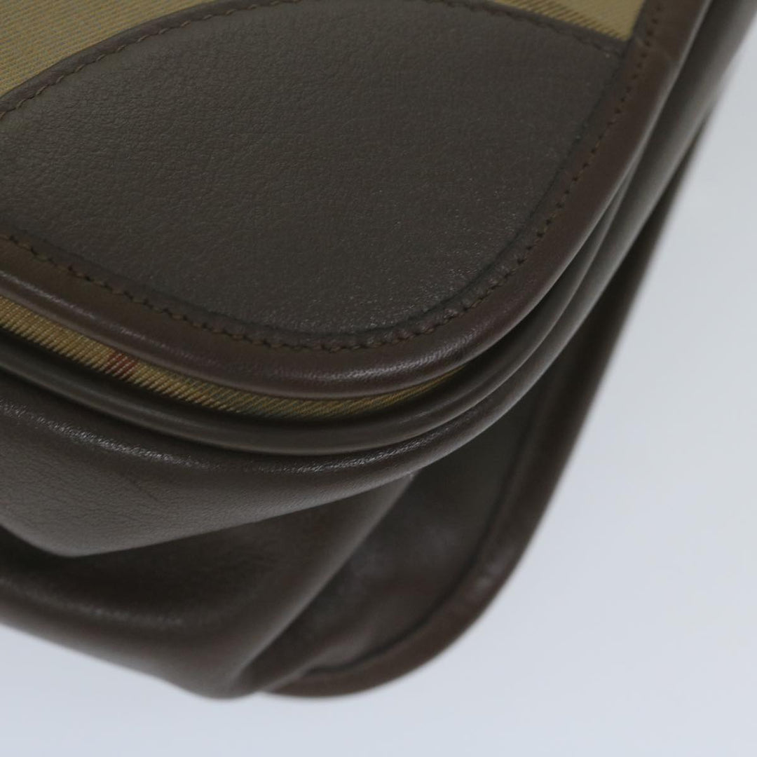 BurberrySs Nova Check Shoulder Bag Canvas Brown Auth th4326