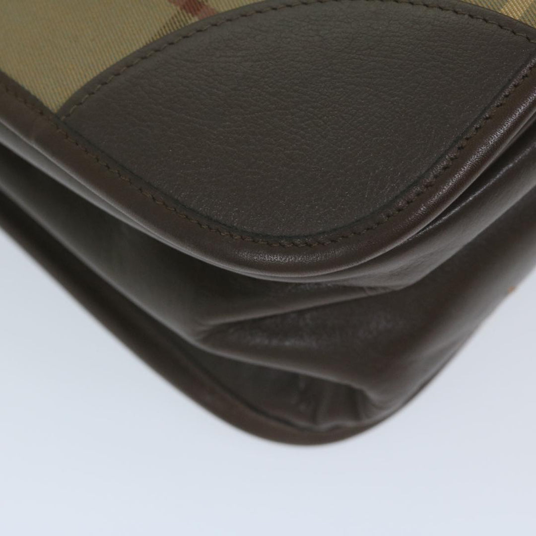 BurberrySs Nova Check Shoulder Bag Canvas Brown Auth th4326