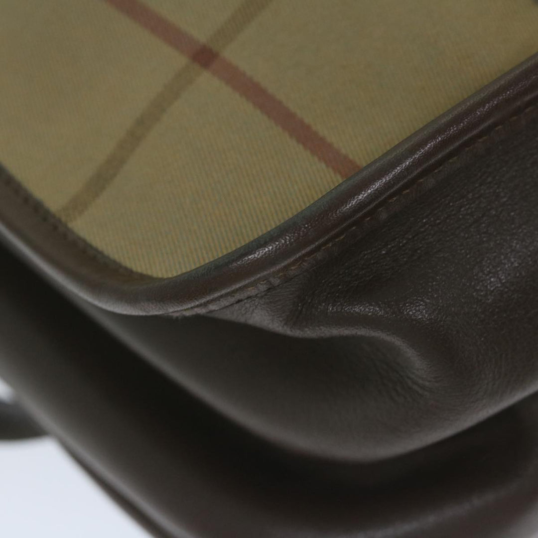 BurberrySs Nova Check Shoulder Bag Canvas Brown Auth th4326