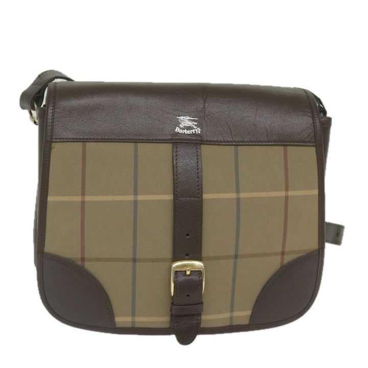 BurberrySs Nova Check Shoulder Bag Canvas Brown Auth th4326