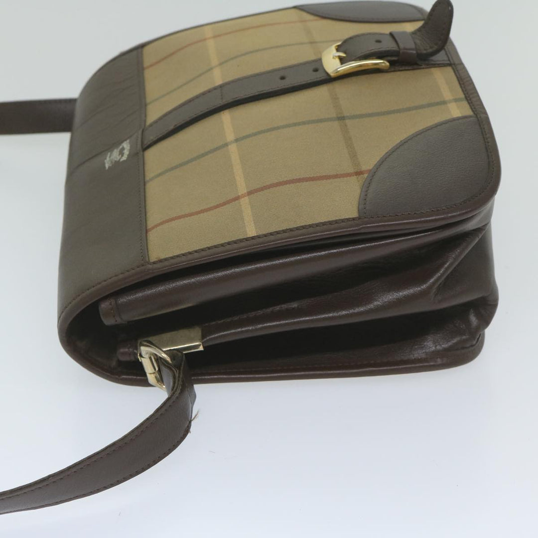 BurberrySs Nova Check Shoulder Bag Canvas Brown Auth th4326