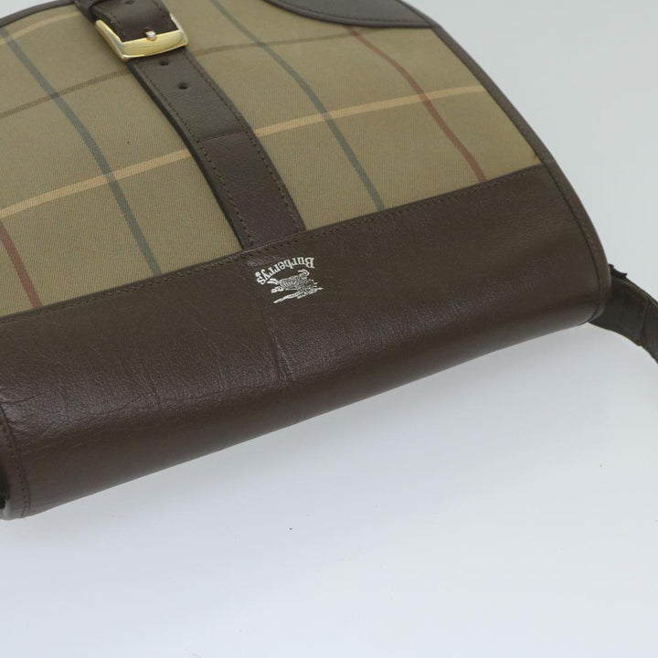 BurberrySs Nova Check Shoulder Bag Canvas Brown Auth th4326