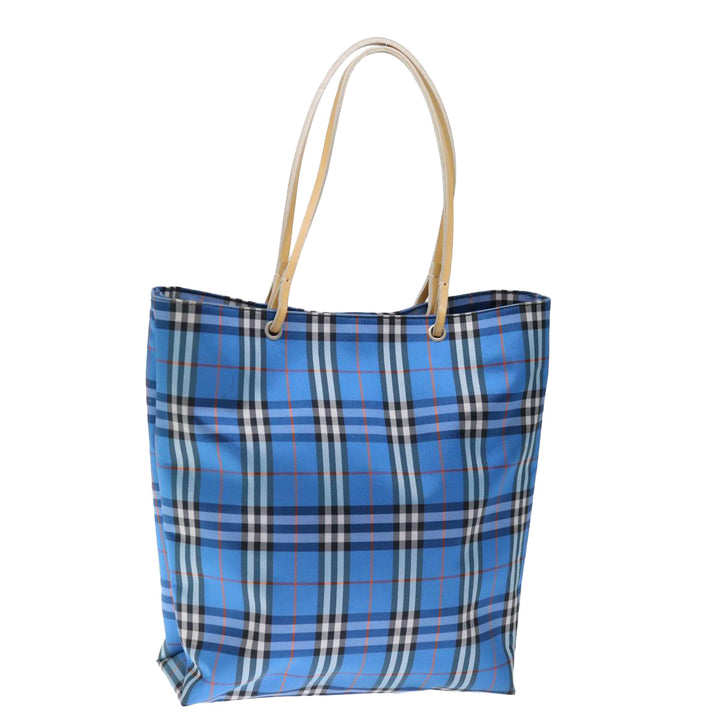 Burberry Nova Check Tote Bag Nylon Blue Auth th4791