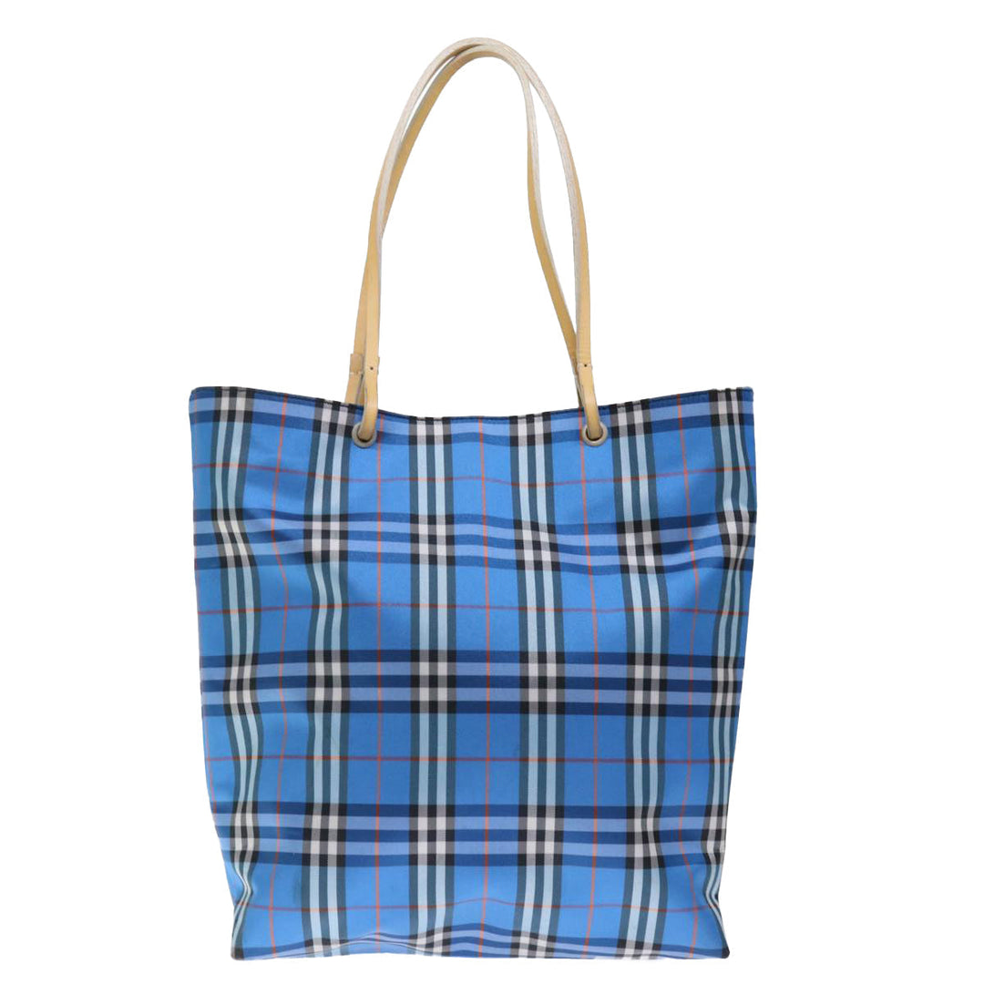Burberry Nova Check Tote Bag Nylon Blue Auth th4791