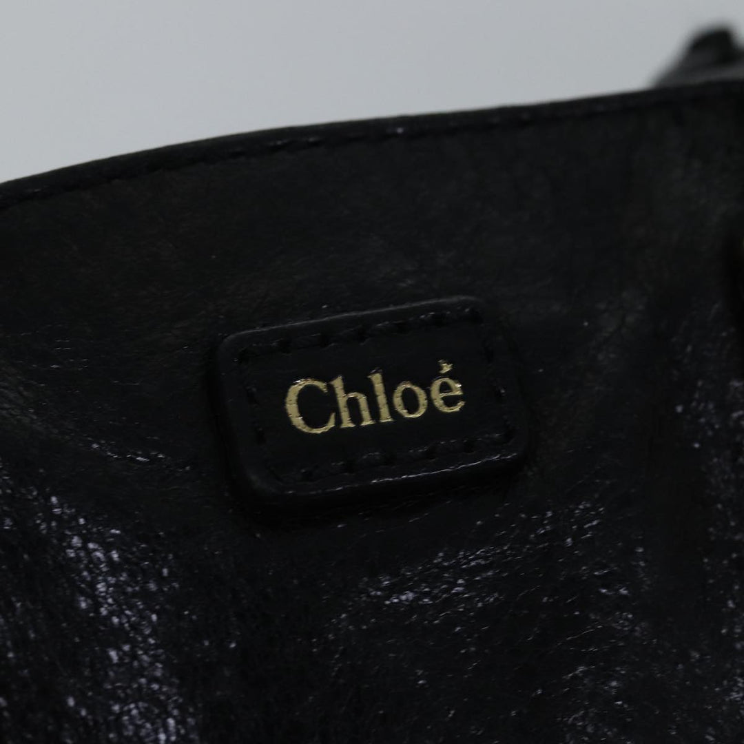 Chloe Etel Hand Bag Leather 2way Black 01 13 50 65 th4975