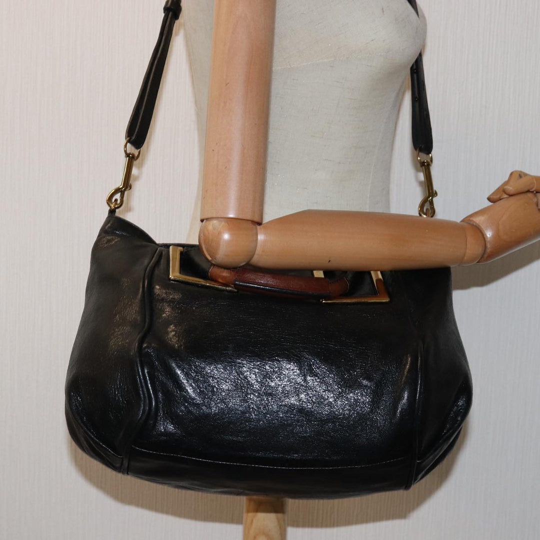 Chloe Etel Hand Bag Leather 2way Black 01 13 50 65 th4975