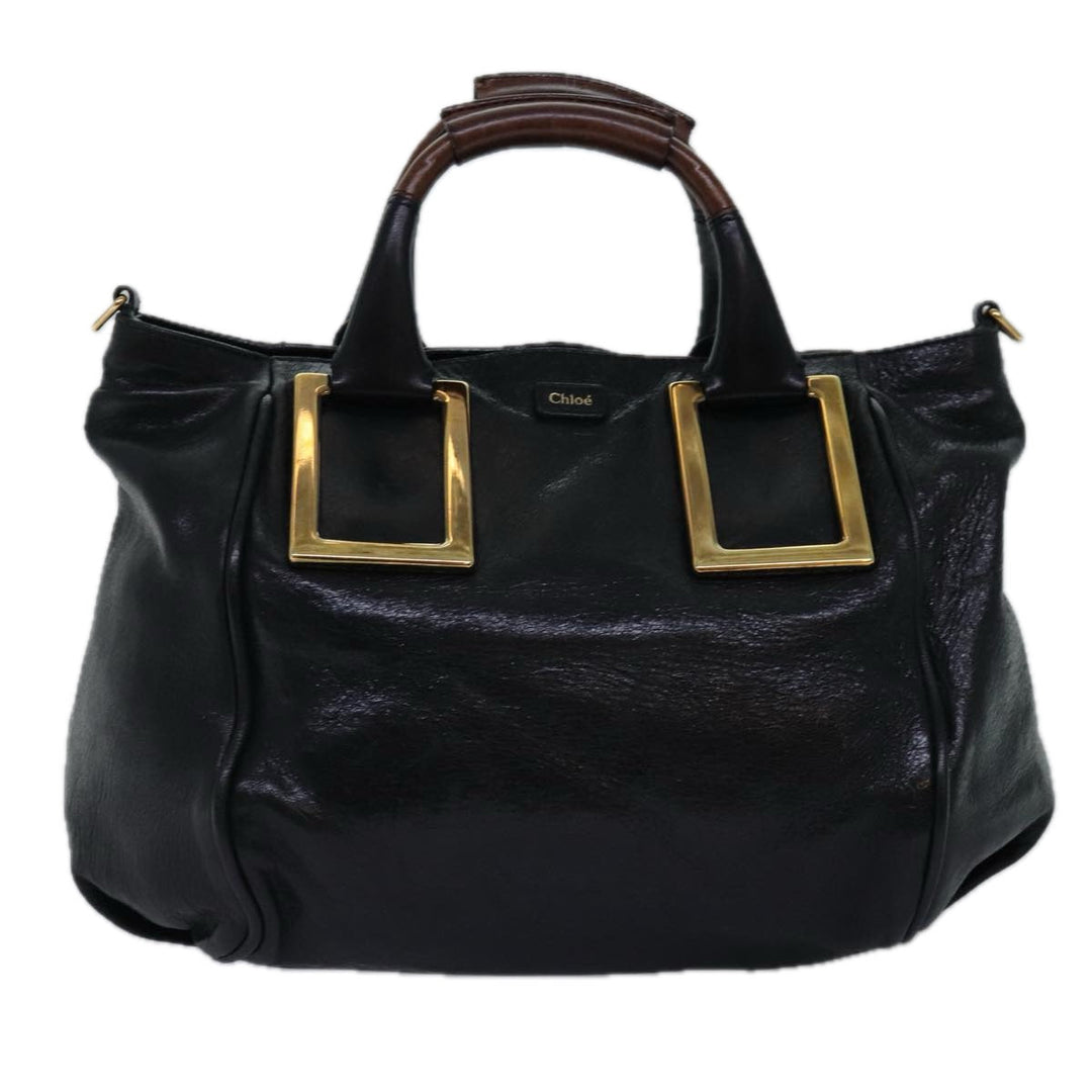 Chloe Etel Hand Bag Leather 2way Black 01 13 50 65 th4975